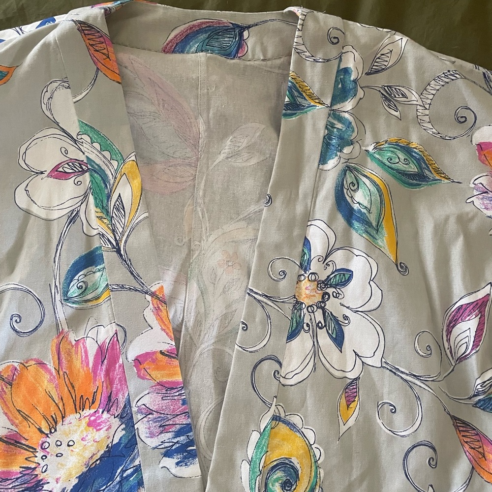 Handmade Floral Multicolor Kimono